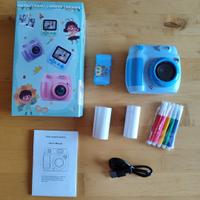 Fotocamera blu con stampante per bambini - Nuova