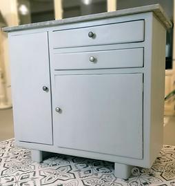 Credenza vintage anni '50/'60 con piano in marmo
