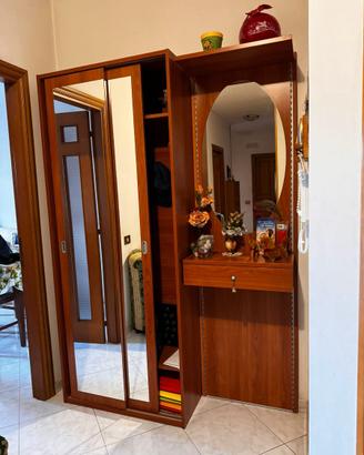 Parete Attrezzata Ingresso con Armadio Specchio