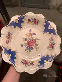Eschenbach piatto antico blu motivi floreali