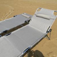 2 (due) lettini spiaggia pieghevoli in alluminio