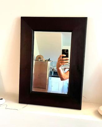 Specchio con cornice in legno colore ciliegio