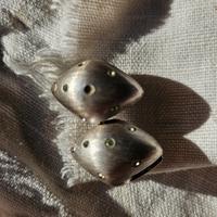 orecchini in argento massiccio a forma di rombo e 