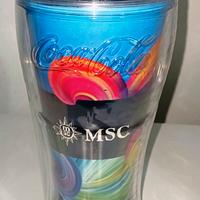 COCA COLA MSC CROCIERE BICCHIERE BORRACCIA 19 CM