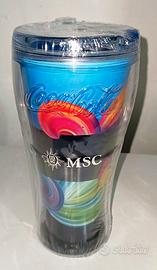 COCA COLA MSC CROCIERE BICCHIERE BORRACCIA 19 CM