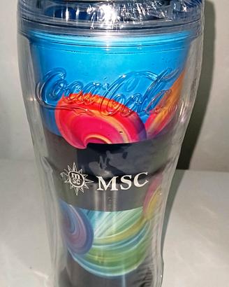 COCA COLA MSC CROCIERE BICCHIERE BORRACCIA 19 CM