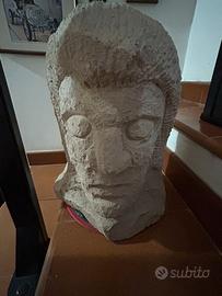 Arte Sarda: Scultura pietra viso umano