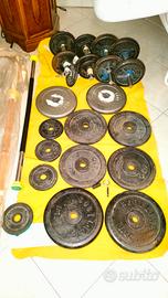 pesi dischi manubri palestra 