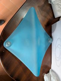 Plafoniera / Applique in vetro curvato azzurro