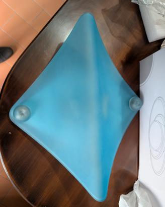 Plafoniera / Applique in vetro curvato azzurro