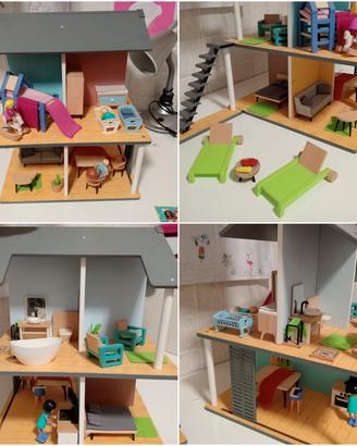 Gioco bambini casetta in legno con personaggi 