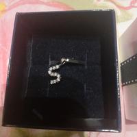 anello Argento con cristalli e ciondolo lettera S