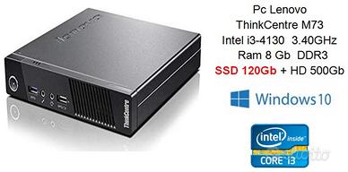 Mini Pc Lenovo M73 i3-4130 8Gb SSD 120Gb Windows10