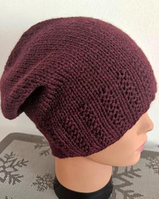 Berretto bordeaux pura lana