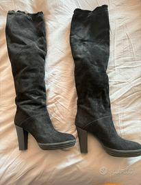 Stivale alto Hogan scamosciato nero