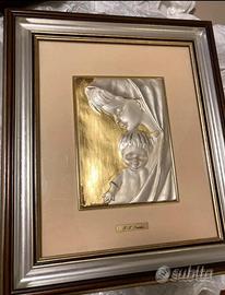 Quadro Argento e Oro Madonna Con Bambino