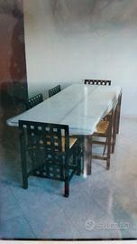 Set tavolo Le Corbusier e 6 sedie Mackintosh