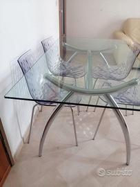 Tavolo Calligaris con piano in vetro