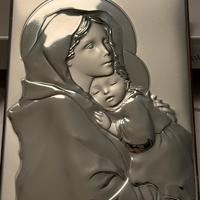 Quadro Madonna con bambino in argento
