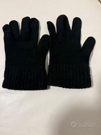 Set 2 Paia di Guanti in Maglia - Nero Unisex