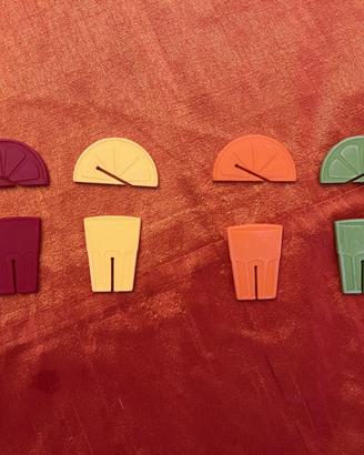 Segnabicchieri colorati silicone 8 Pezzi