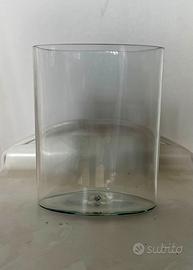 Vaso in vetro trasparente cilindrico/ovale