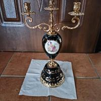 Candelabro singolo di porcellana di Limoges