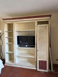 Mobile libreria armadio porta tv shabby chic