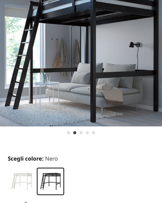 Letto Ikea stora legno nero