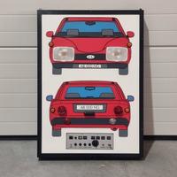 Pannello didattico per autoscuola degli anni '80