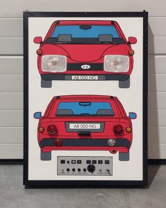 Pannello didattico per autoscuola degli anni '80