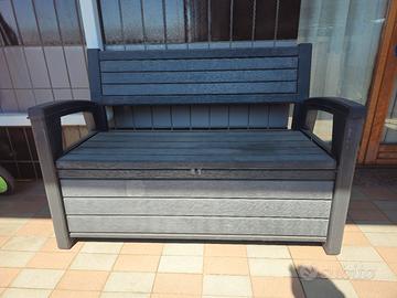 Panchina contenitore KETER effetto legno grigio