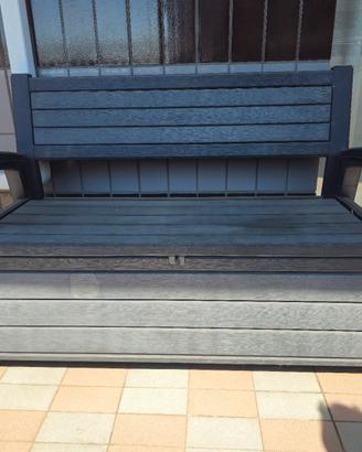 Panchina contenitore KETER effetto legno grigio