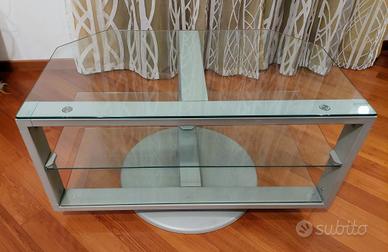 mobile porta TV ed elettroniche in vetro e metallo