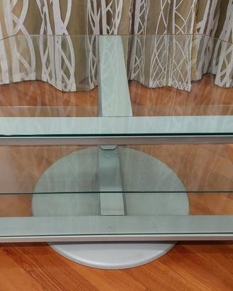 mobile porta TV ed elettroniche in vetro e metallo