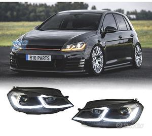 FARI VOLKSWAGEN VW GOLF 7 12-17 DRL DINAMICI NERI 