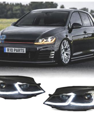 FARI VOLKSWAGEN VW GOLF 7 12-17 DRL DINAMICI NERI 