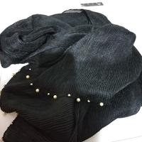 Sciarpa a scialle  nera  elegante con perline 