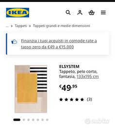 Tappeto Ikea ELSYSTEM 133x195