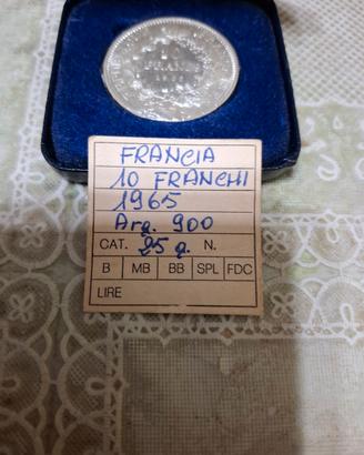 Moneta argento 10 franchi