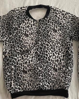 Felpa Freddy con stampa leopardata