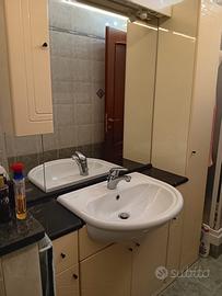 Moile bagno con specchio e colonna cilor crema