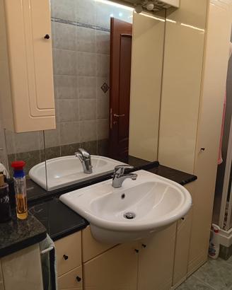 Moile bagno con specchio e colonna cilor crema