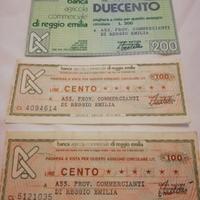 Miniassegni Banca Agricola Comm.le Reggio Emilia