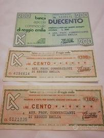 Miniassegni Banca Agricola Comm.le Reggio Emilia