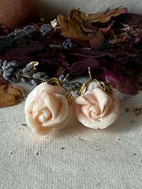 Orecchini Vintage oro giallo 18 kt corallo