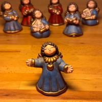 Thun angelo ceramica blu con cuore dorato