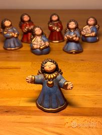 Thun angelo ceramica blu con cuore dorato