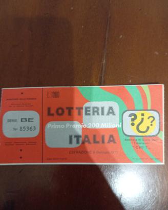 Biglietto Lotteria Italia Anno 1977