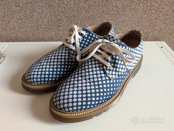 Scarpe donna pois tessuto tg 40 suola carrarmato